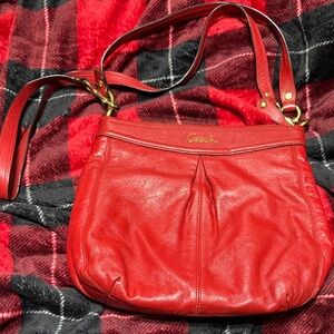 Coach Vibrant Red Leather Shoulder Bag